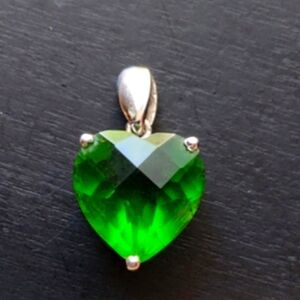 Grossular Garnet Heart Sterling Silver Pendant